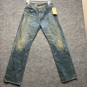 Vintage Chimala Distressed Jeans Mens 32x34 Blue Denim Straight Leg Button Fly